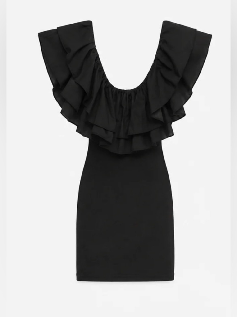 Zara Black Ruffle Mini Dress - Picture 4 of 9